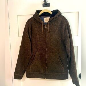 Weatherproof Vintage Heathered Brown Fleece Line Thick Hoodie size M